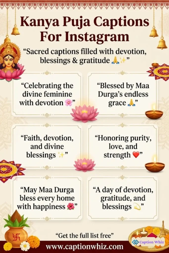 125+ Amazing Kanya Puja Captions For Instagram and Quotes to Shine Bright