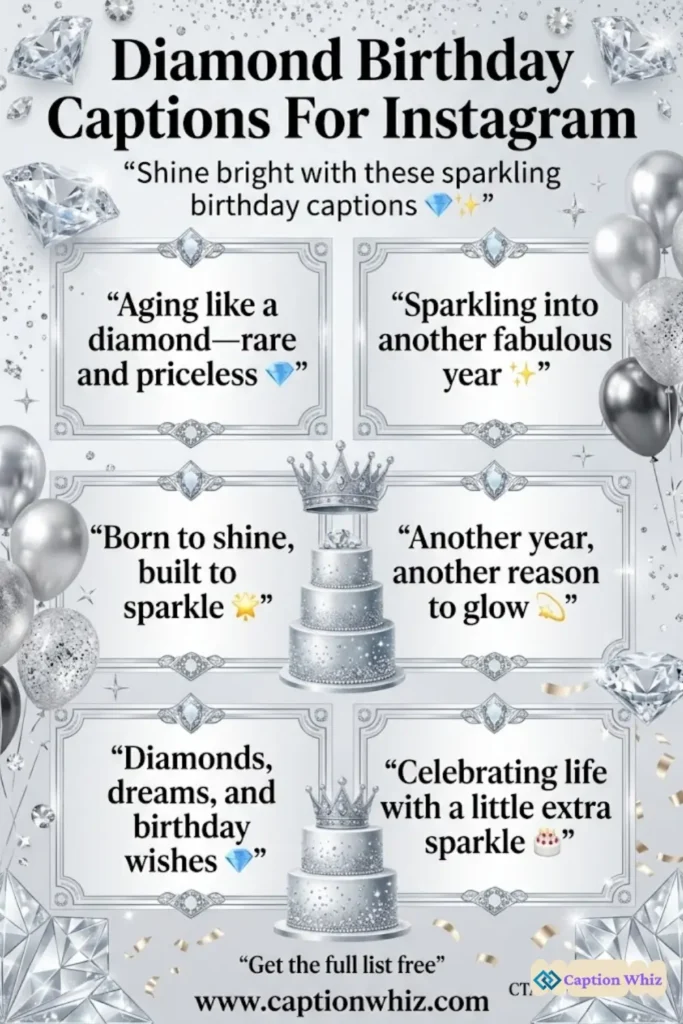 123+ Unforgettable Diamond Birthday Captions For Instagram and Quotes to Shine Bright