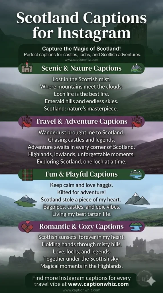 143+ Essential Scotland Captions For Instagram and Quotes That Ignite Adventure