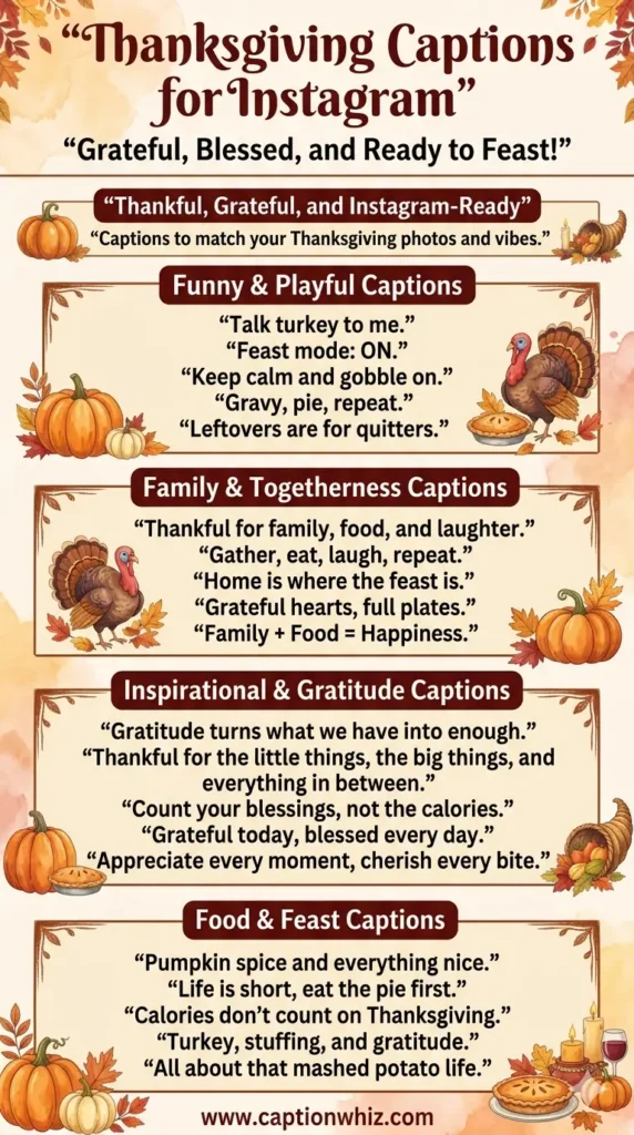 137+ Unforgettable Thanksgiving Captions For Instagram and Quotes to Share Gratitude