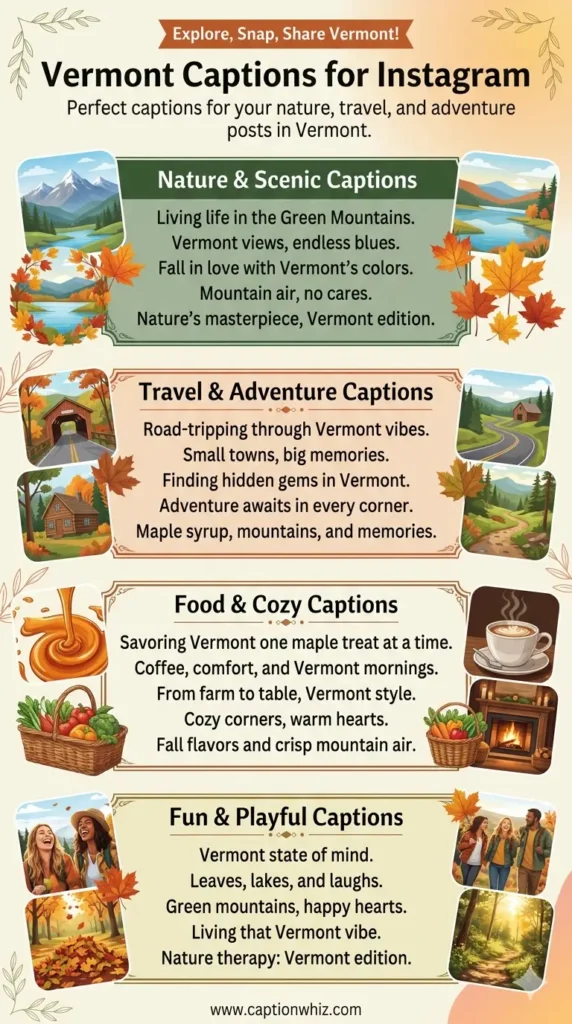 145+ Must-See Vermont Captions For Instagram and Quotes That Inspire Adventure