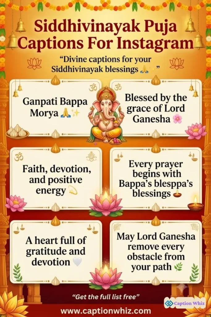 125+ Must-Have Siddhivinayak Puja Captions For Instagram and Quotes That Inspire