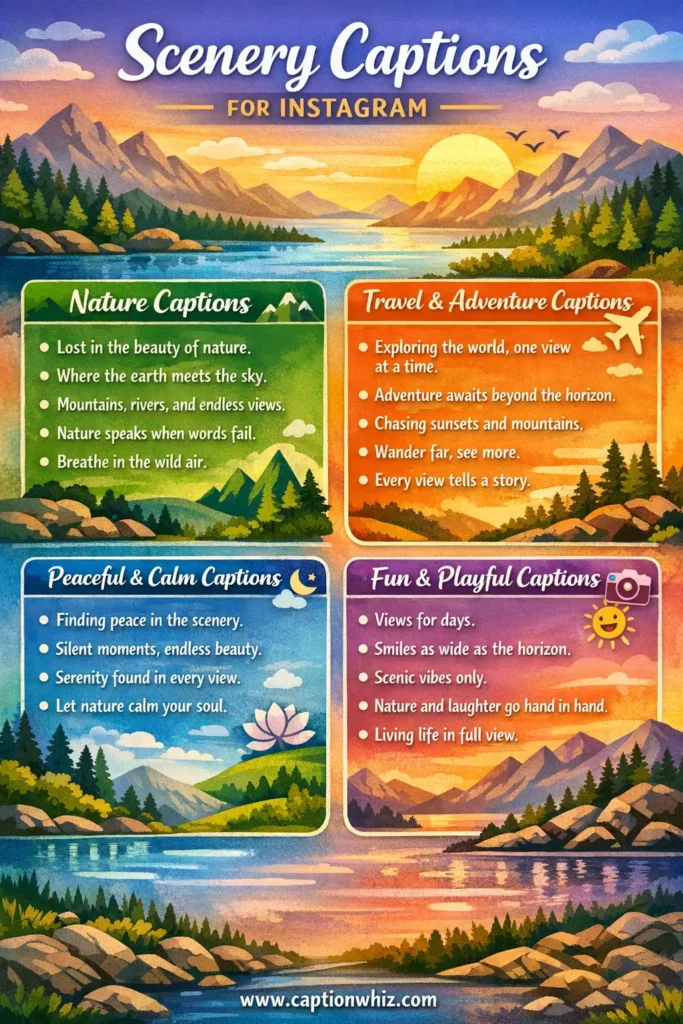 127+ Must-See Scenery Captions For Instagram That Inspire Adventure and Wonder Quotes