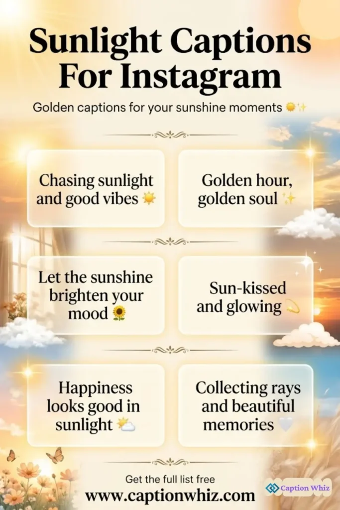 125+ Brilliant Sunlight Captions For Instagram and Quotes to Brighten Your Day