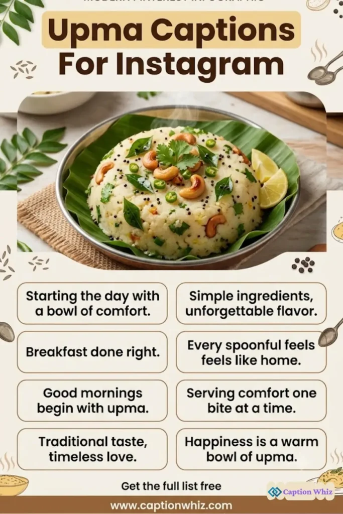 137+ Irresistible Upma Captions For Instagram That Will Spice Up Your Quotes in 2026