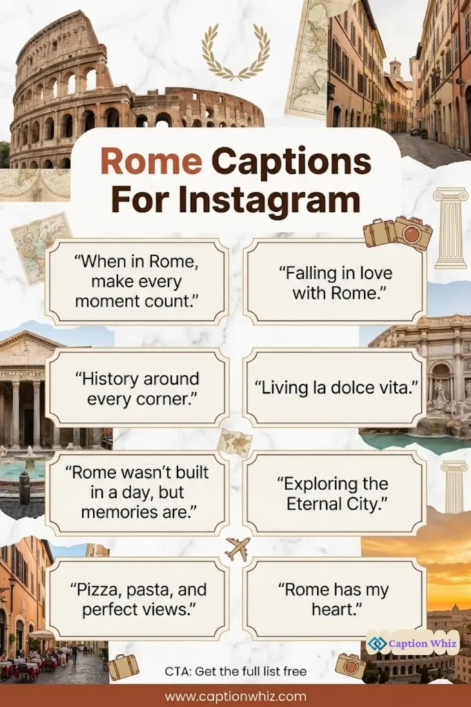 145+ Must-Have Rome Captions For Instagram That Will Transform Your Quotes Game